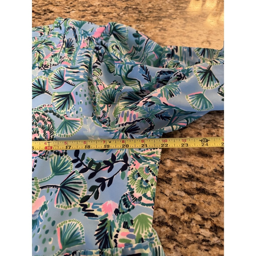 Lilly Pulitzer Aqua Tropical-Print Long Sleeve Dress - Picture 6 of 12